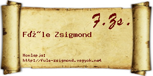 Füle Zsigmond névjegykártya